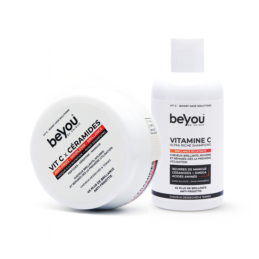 Beyou — Duo Vitamine C × Céramides : Masque avant-shampoing et Shampoing Vitamine C